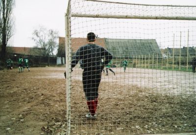 ex-goalie Zahradník při zápase v NKBE